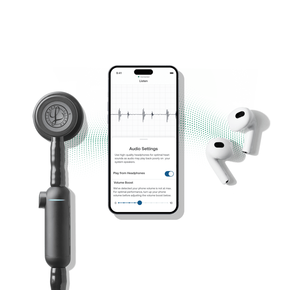 Pairing 3M™ Littmann® CORE Digital Stethoscope with the Eko App and Apple AirPods®