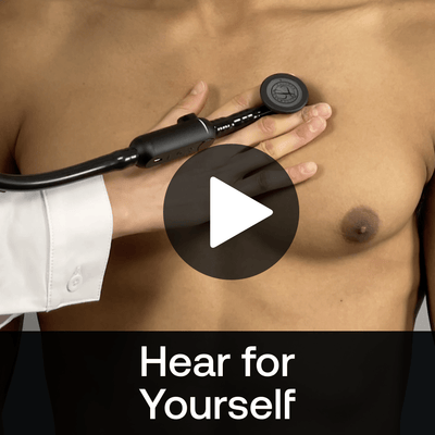 Video demonstrating the sound quality and noise cancellation of the 3M™ Littmann CORE Digital Stethoscope. Please use headphones to listen to the video.